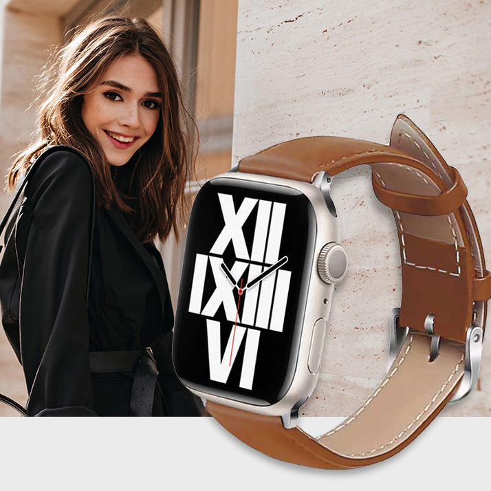 Pasek Crong Noble Band do Apple Watch 38/40/41 mm, jasnobrązowy